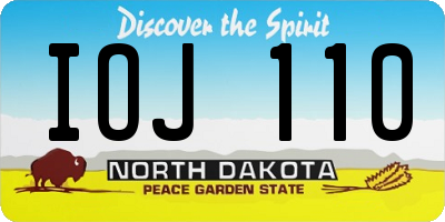 ND license plate IOJ110
