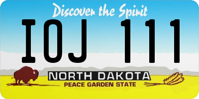 ND license plate IOJ111