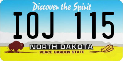 ND license plate IOJ115