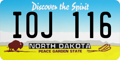 ND license plate IOJ116