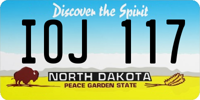 ND license plate IOJ117