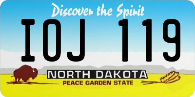 ND license plate IOJ119