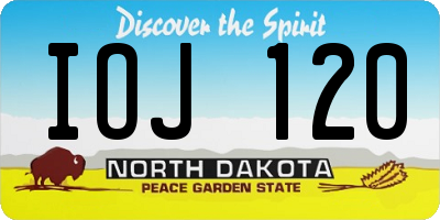 ND license plate IOJ120