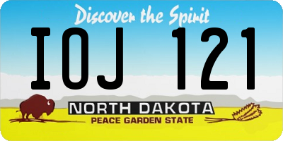 ND license plate IOJ121