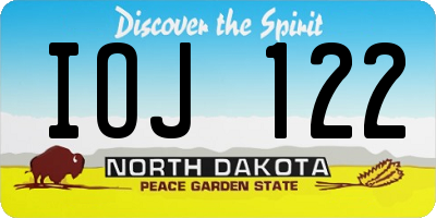 ND license plate IOJ122