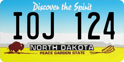 ND license plate IOJ124