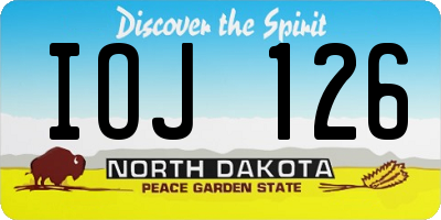ND license plate IOJ126