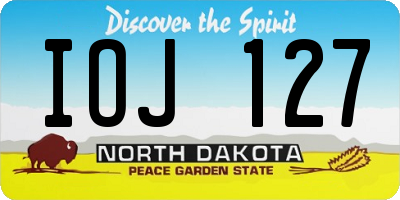 ND license plate IOJ127