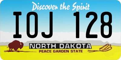 ND license plate IOJ128