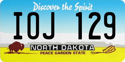 ND license plate IOJ129