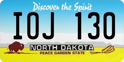 ND license plate IOJ130