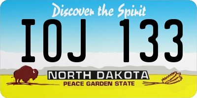 ND license plate IOJ133