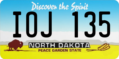 ND license plate IOJ135