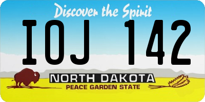 ND license plate IOJ142