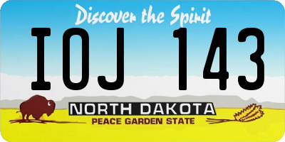 ND license plate IOJ143