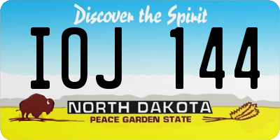 ND license plate IOJ144