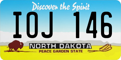 ND license plate IOJ146