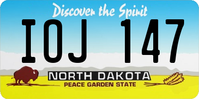 ND license plate IOJ147
