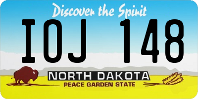 ND license plate IOJ148