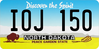ND license plate IOJ150