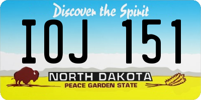 ND license plate IOJ151