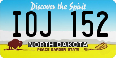 ND license plate IOJ152
