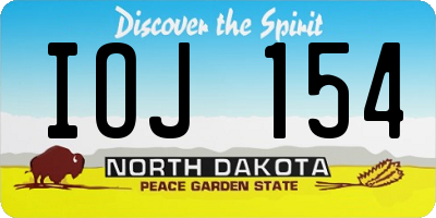 ND license plate IOJ154