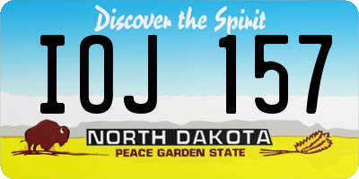ND license plate IOJ157
