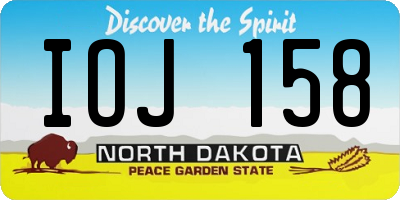 ND license plate IOJ158