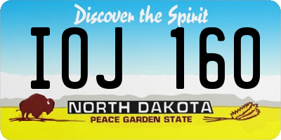 ND license plate IOJ160