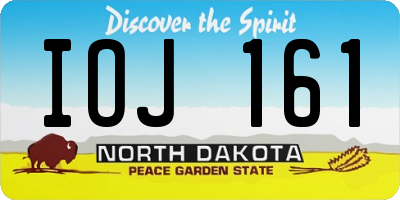 ND license plate IOJ161