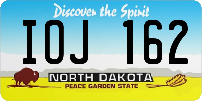 ND license plate IOJ162