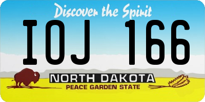 ND license plate IOJ166