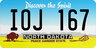 ND license plate IOJ167