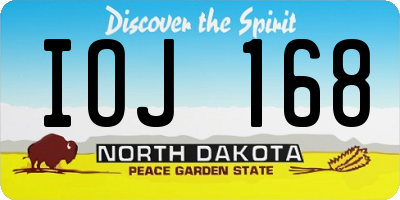 ND license plate IOJ168