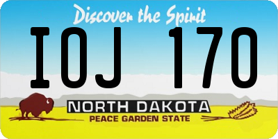ND license plate IOJ170