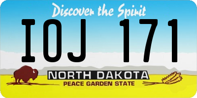 ND license plate IOJ171