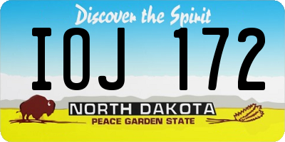 ND license plate IOJ172