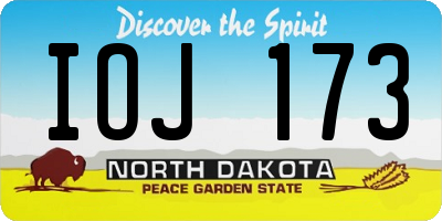 ND license plate IOJ173