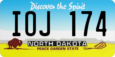 ND license plate IOJ174