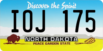 ND license plate IOJ175
