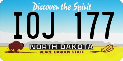 ND license plate IOJ177