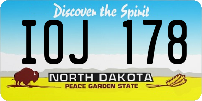 ND license plate IOJ178