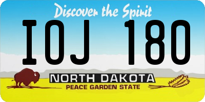 ND license plate IOJ180