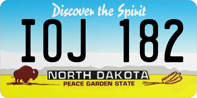 ND license plate IOJ182