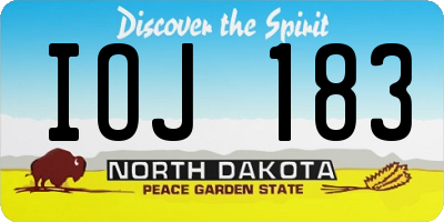ND license plate IOJ183