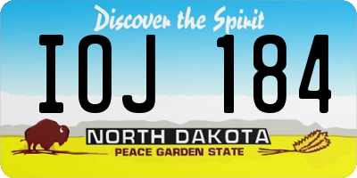 ND license plate IOJ184
