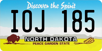 ND license plate IOJ185