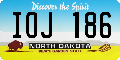 ND license plate IOJ186