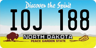 ND license plate IOJ188